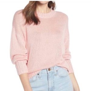 Something Navy Pink Sweater Long Sleeve Crewneck Size Small